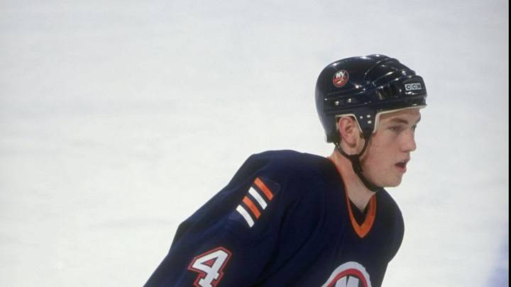 26 Nov 1998: Defenseman Eric Brewer #4 of the New York Islanders in action during the game against the Ottawa Senators at the Corel Centre in Ottawa, Canada. The Senators defeated the Islanders 4-1. Mandatory Credit: Robert Laberge /Allsport